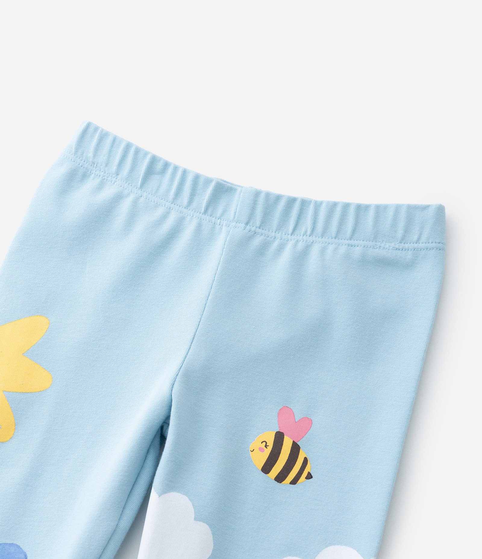 Calça Legging Infanitl em Cotton com Estampa da Natureza - Tam 1 A 6 Anos Azul 6