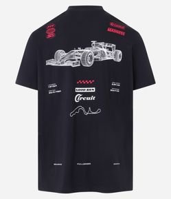 Camiseta Comfort em Algodão com Estampa Automobilismo e Lettering