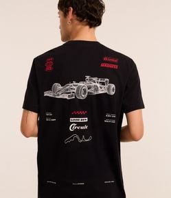 Camiseta Comfort em Algodão com Estampa Automobilismo e Lettering