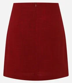 Saia em Viscolinho com Detalhe de Bolso Falso