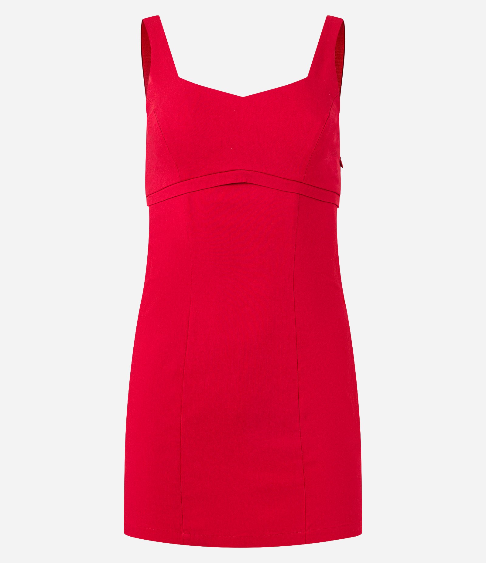 Vestido Curto em Bengaline com Decote Coração Vermelho 5