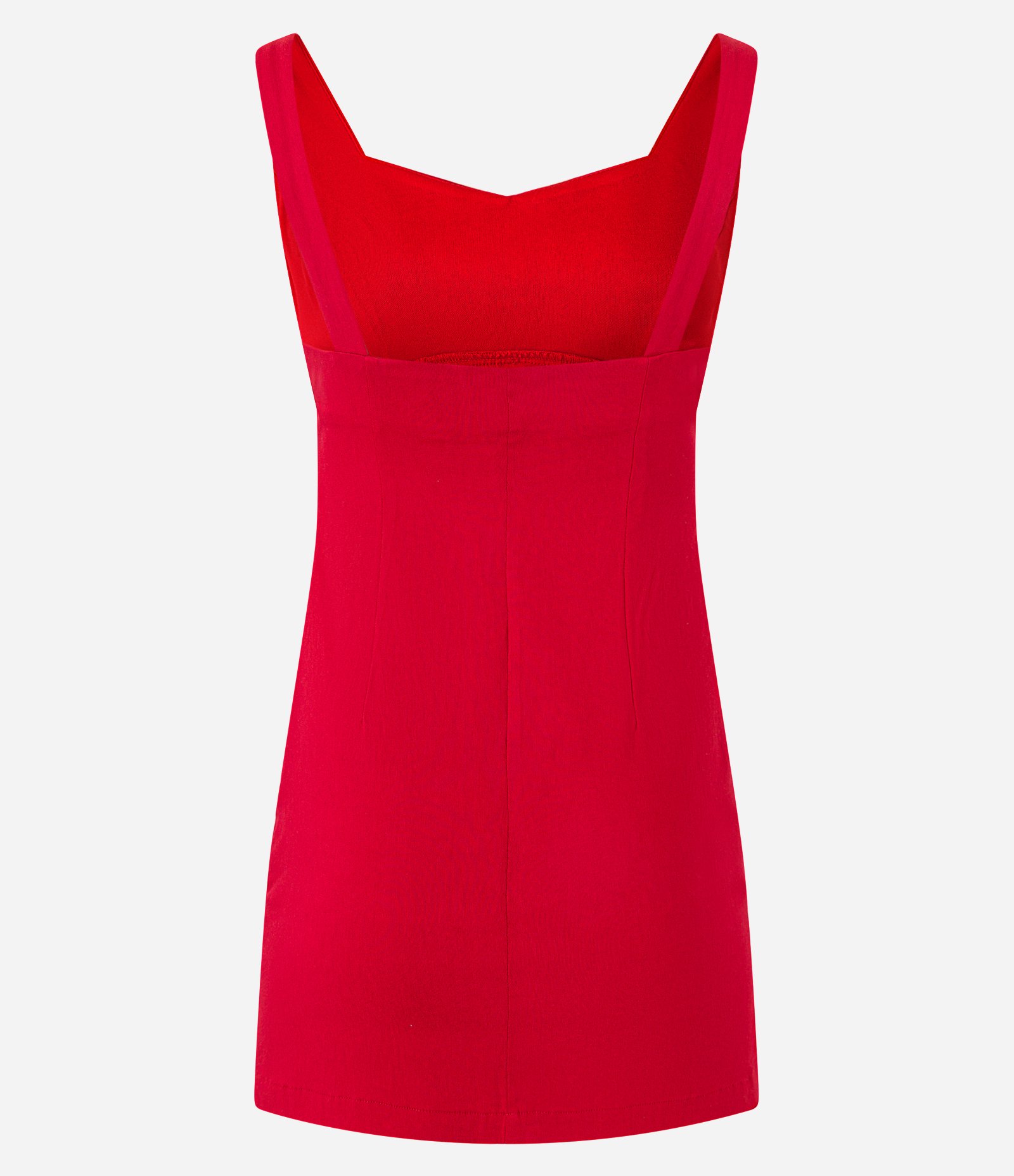 Vestido Curto em Bengaline com Decote Coração Vermelho 6