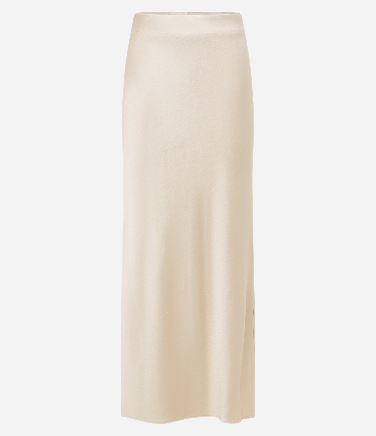 Saia New Midi em Cetim com Fenda Bege 9