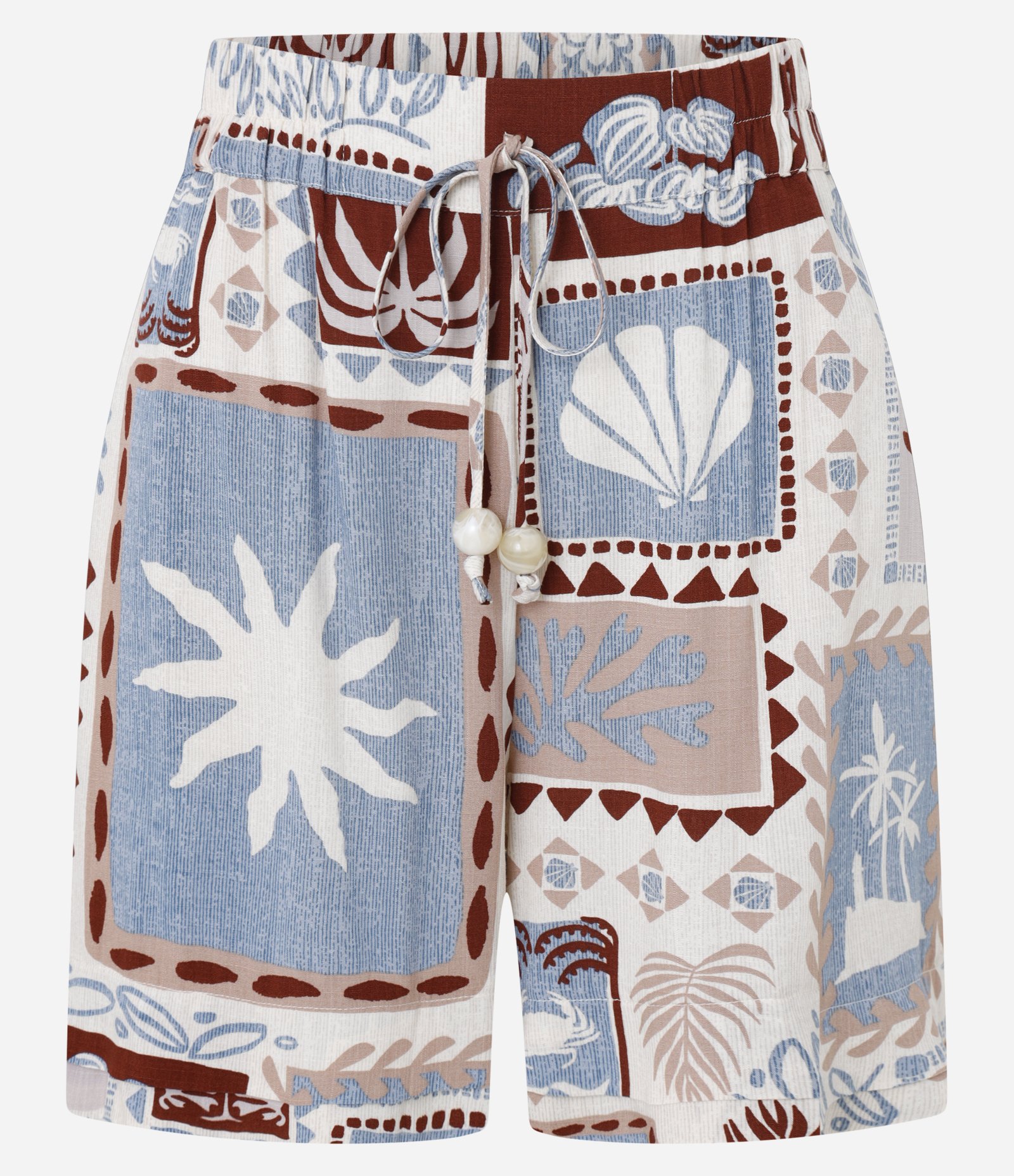 Short Cintura Alta em Viscose com Estampa Tropical Multicores 5