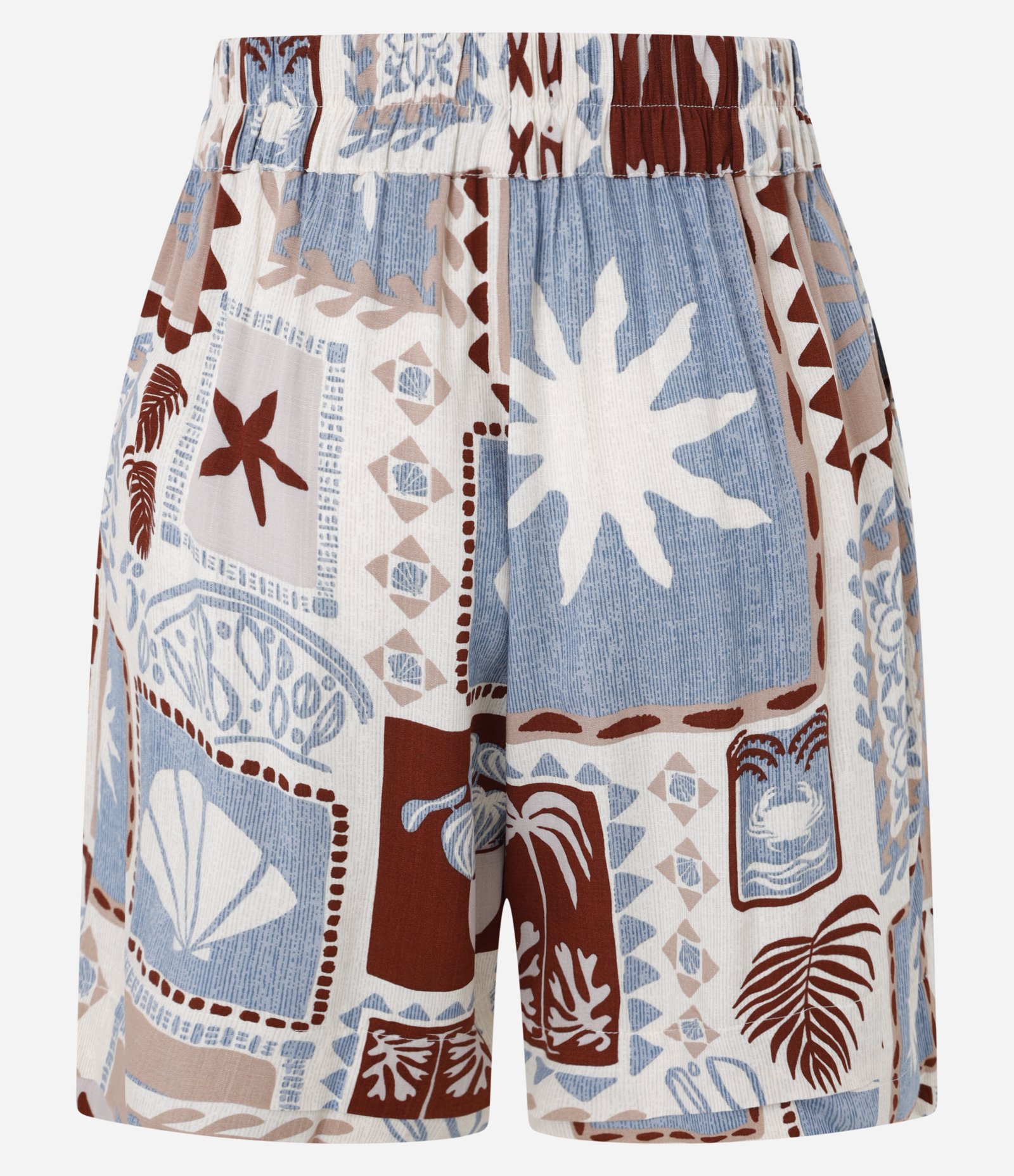 Short Cintura Alta em Viscose com Estampa Tropical Multicores 7
