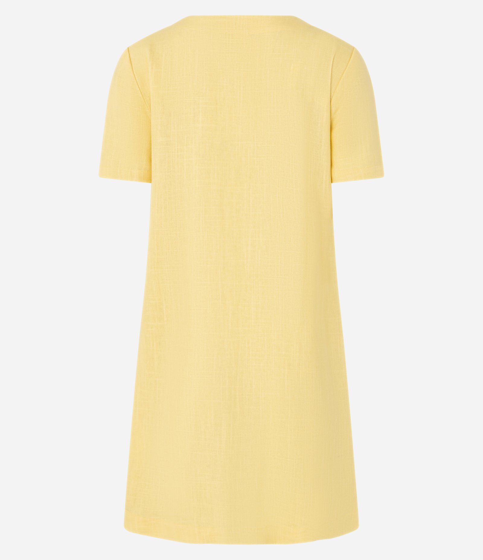 Vestido T-Shirt em Viscolinho com Decote V Amarelo 6