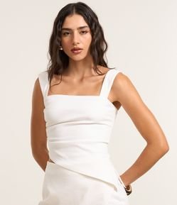 Blusa Alongada em Bengaline com Barra Assimétrica