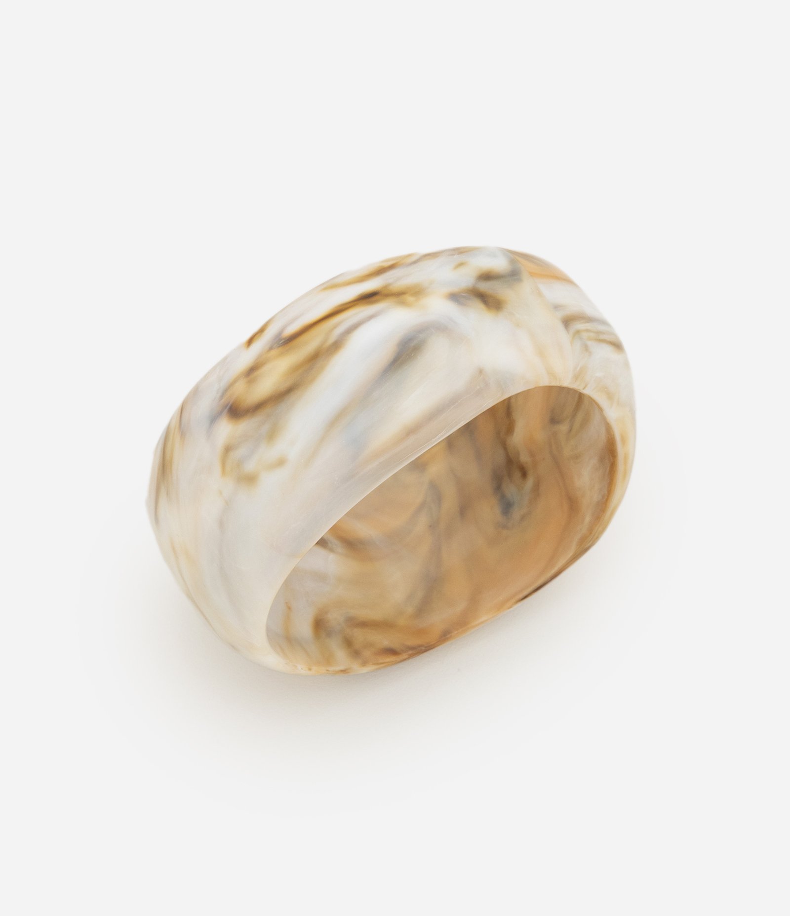 Bracelete em Resina Marmorizado Bege 1