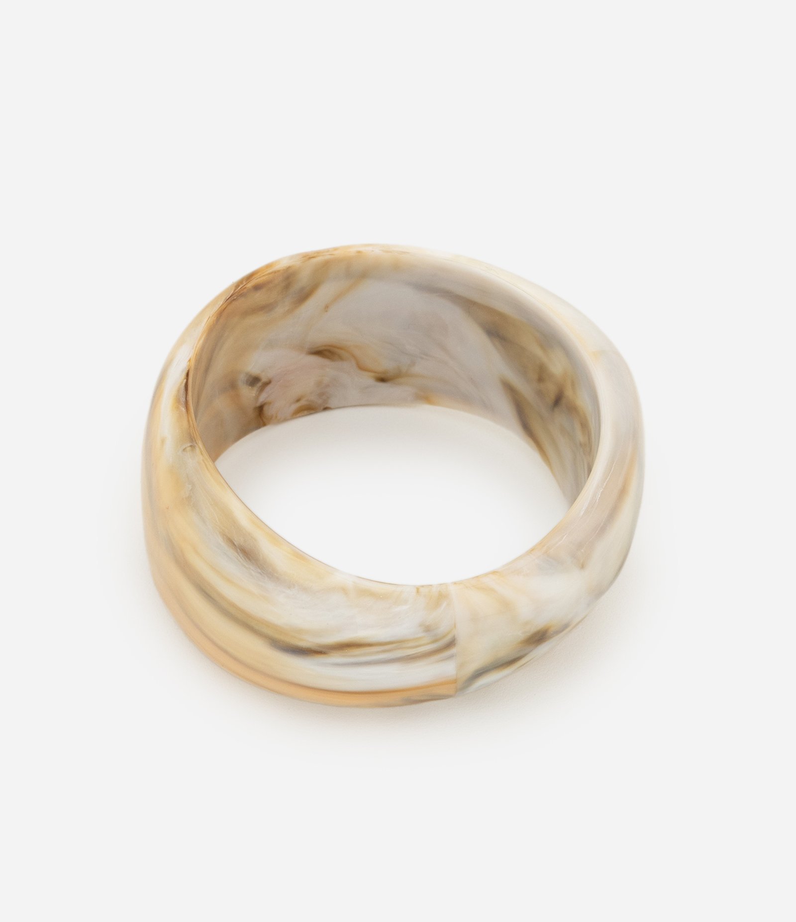 Bracelete em Resina Marmorizado Bege 2