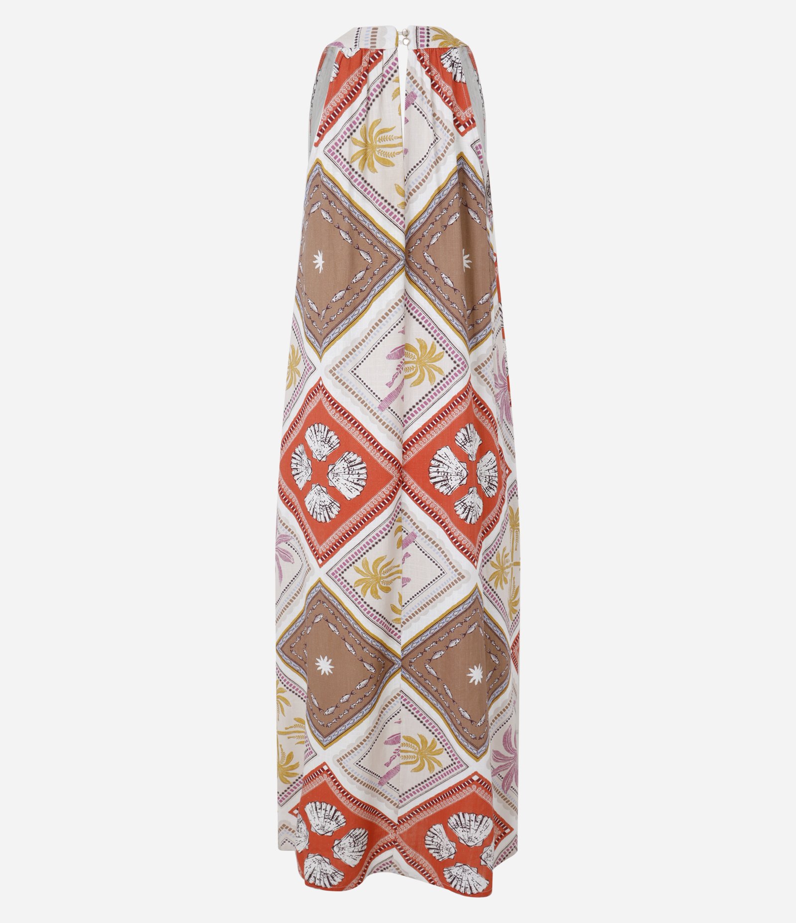 Vestido Evasê Midi em Viscolinho com Estampa Tropical Multicores 9