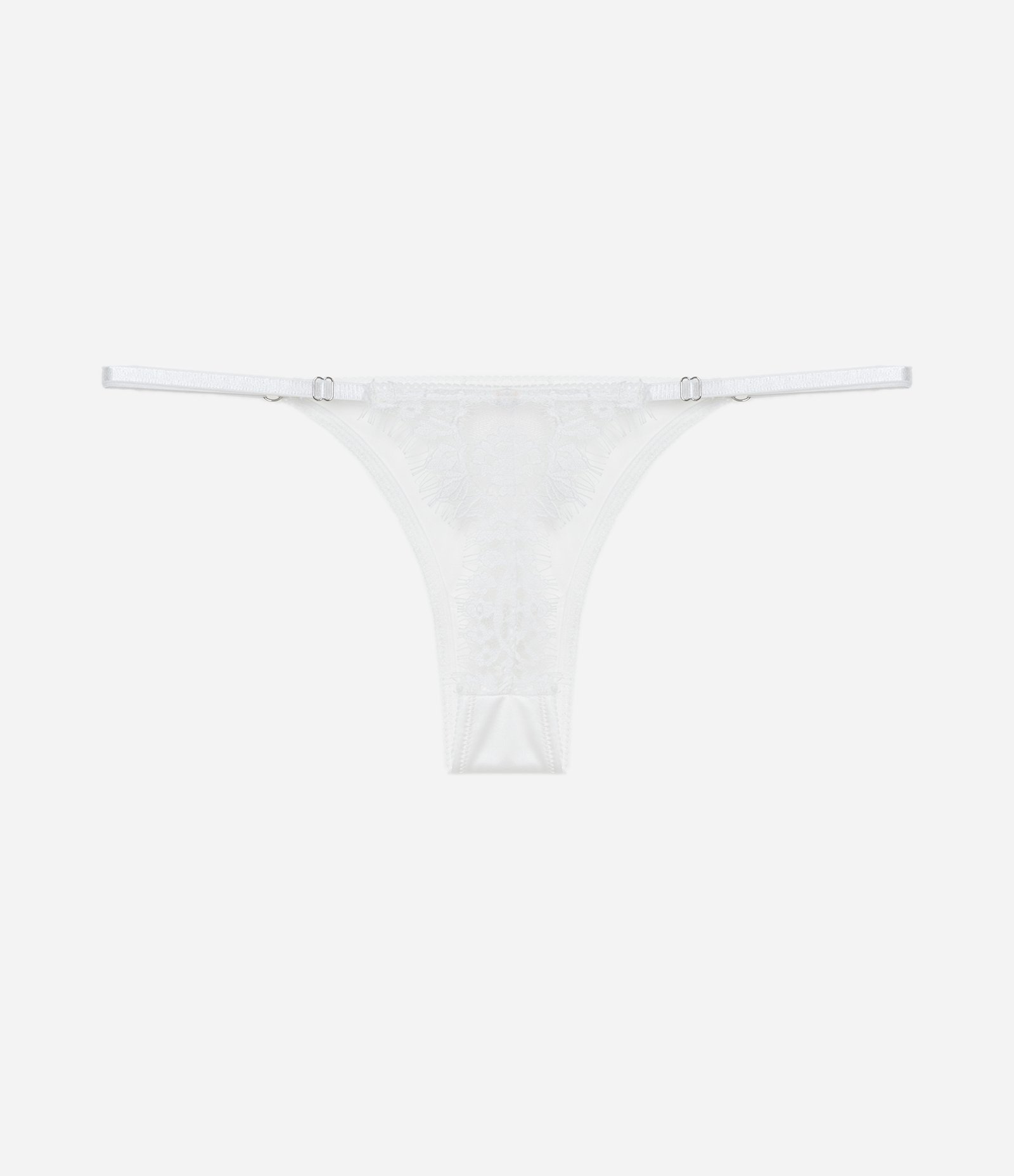 Calcinha String Fio em Microfibra com Renda Traseira Branco 2