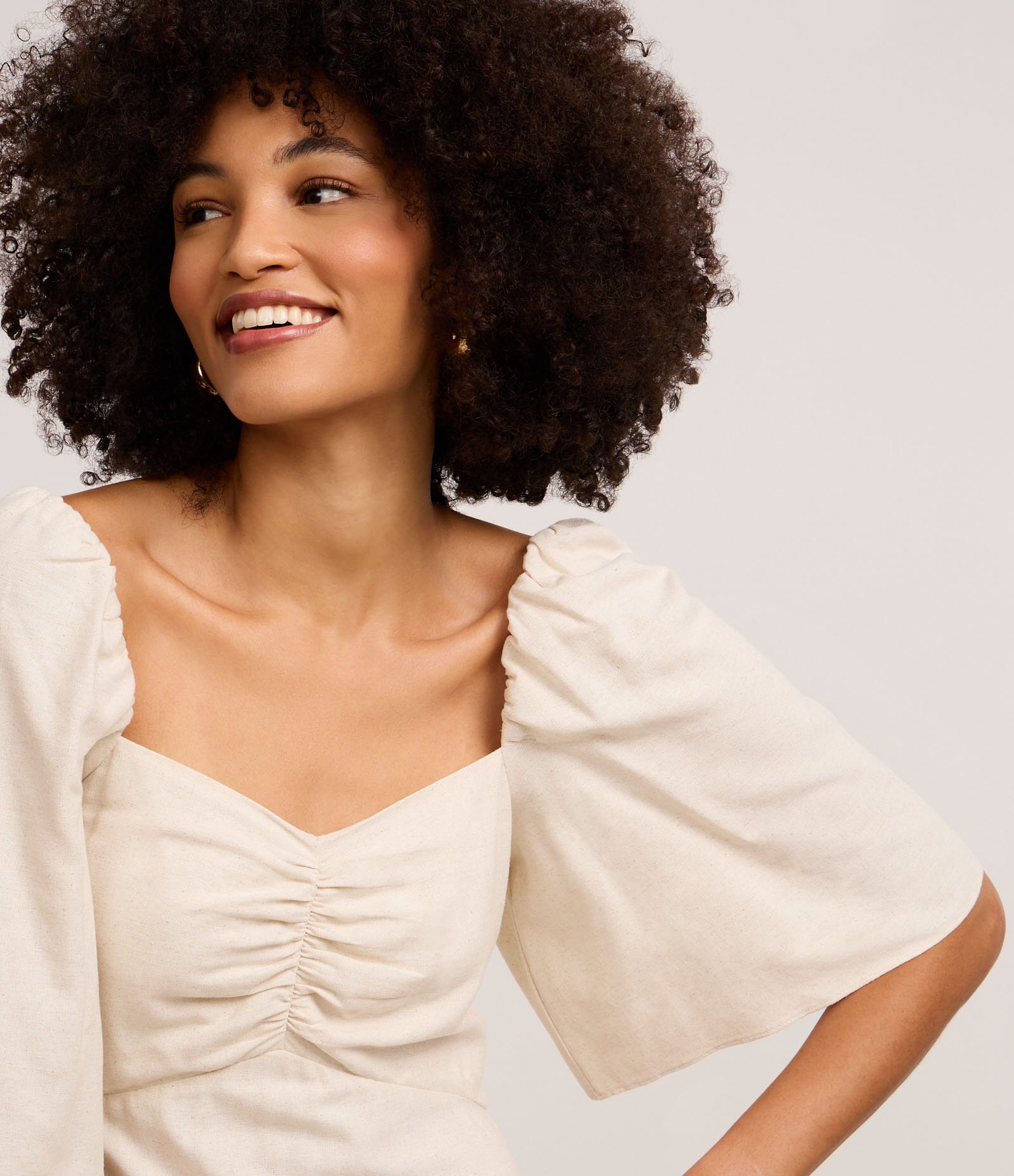 Vestido Midi em Viscolinho com Estampa Folhagem Bege 3