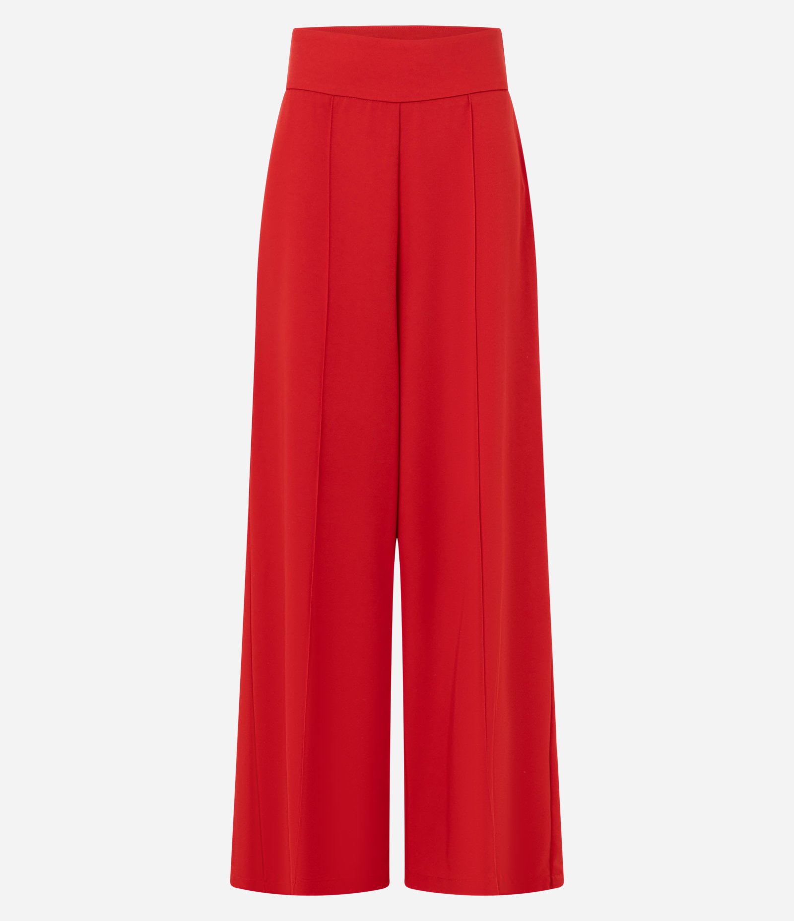 Calça Pantalona em Crepe com Friso Frontal Vermelho 7