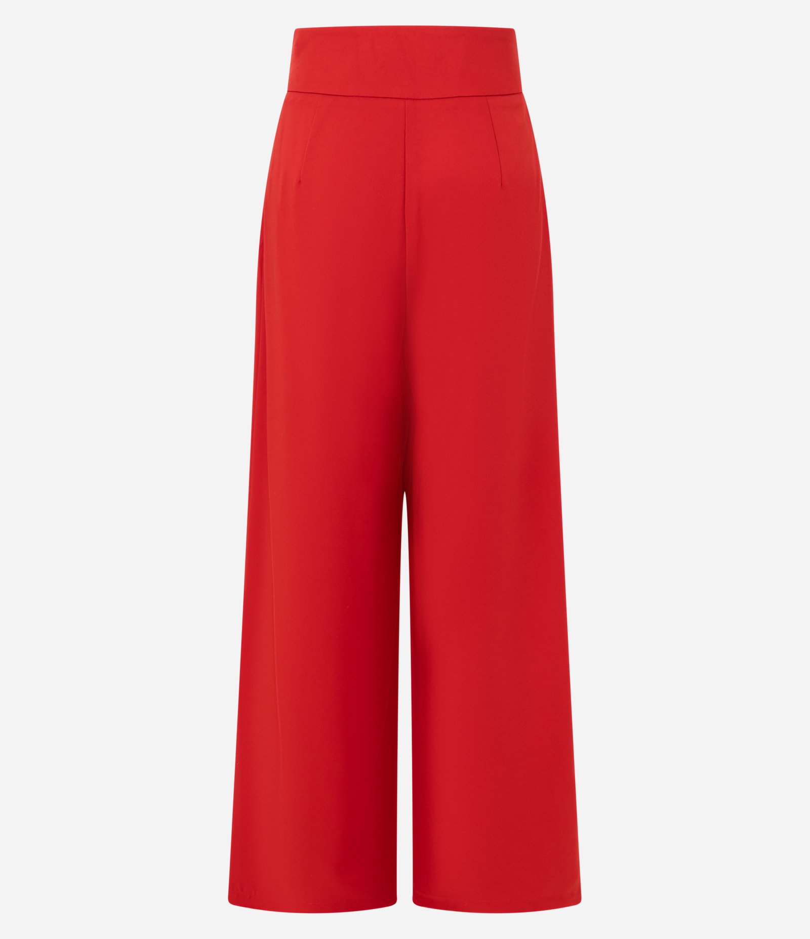 Calça Pantalona em Crepe com Friso Frontal Vermelho 8