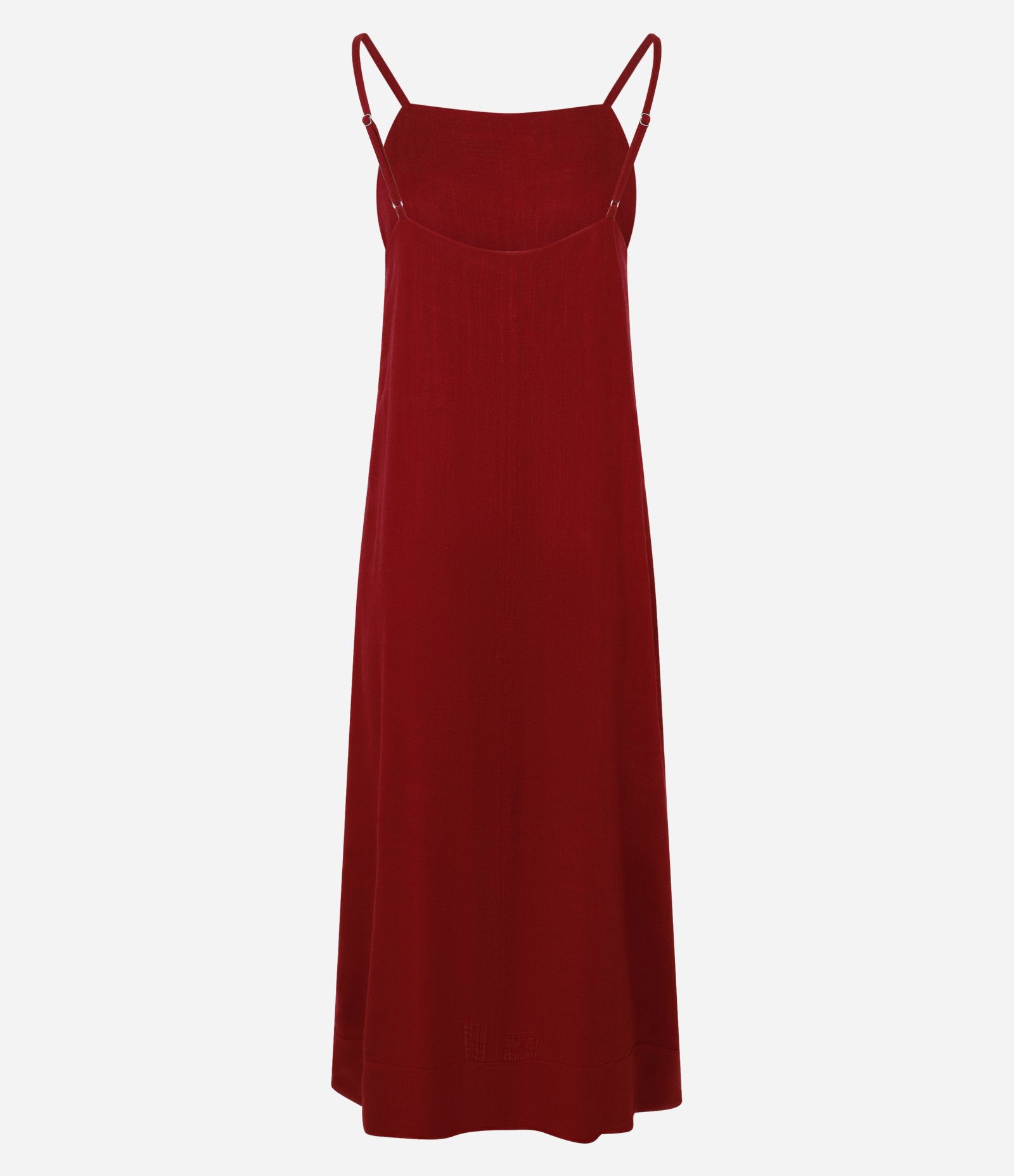 Vestido Reto Midi em Viscolinho com Decote Halter Bordô 8