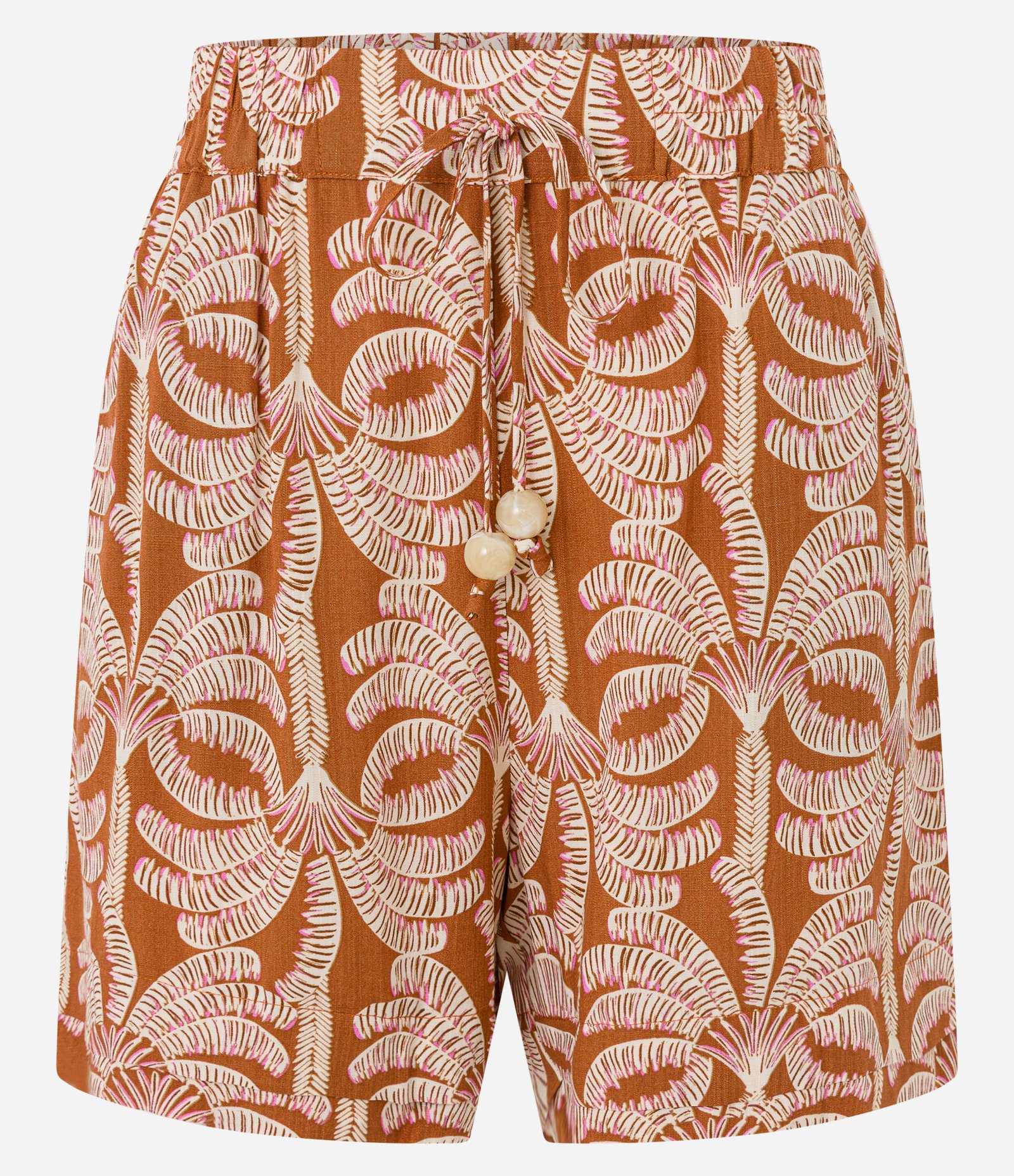 Short Cintura Alta em Viscose com Estampa Coqueiros Terracota 5