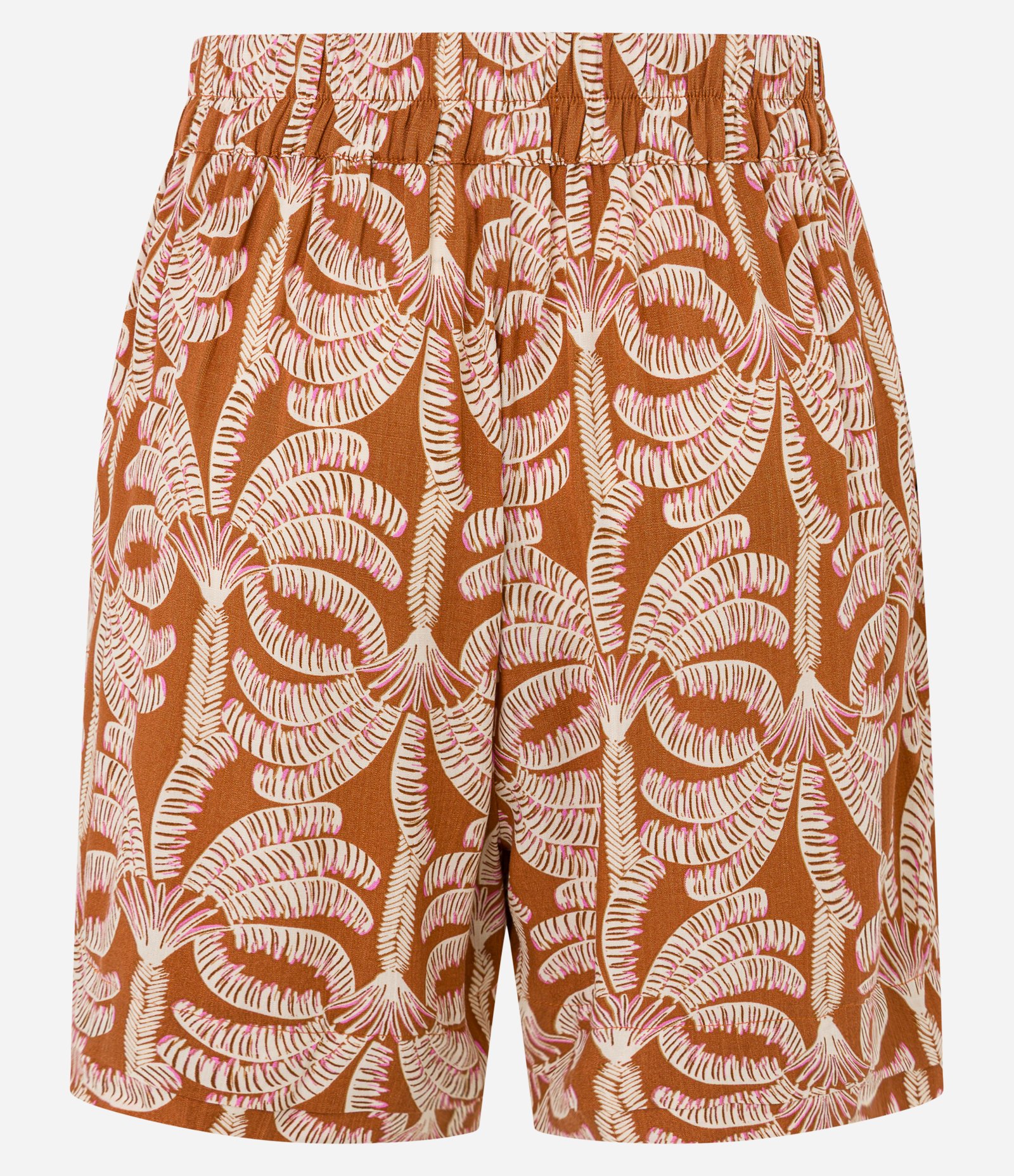 Short Cintura Alta em Viscose com Estampa Coqueiros Terracota 6