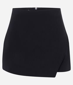 Short Saia em Bengaline com Recorte Frontal