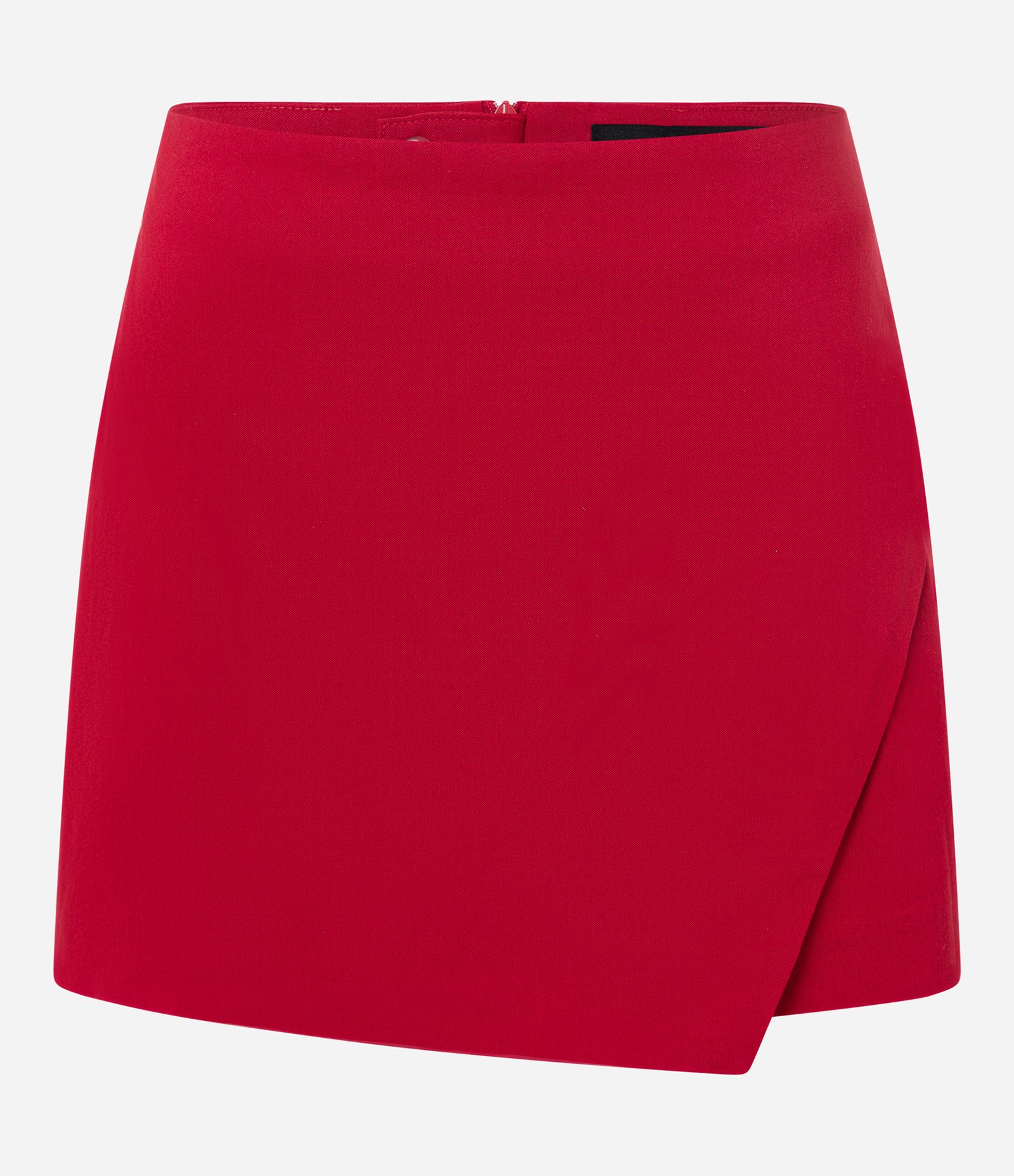 Short Saia em Bengaline com Recorte Frontal Vermelho 7