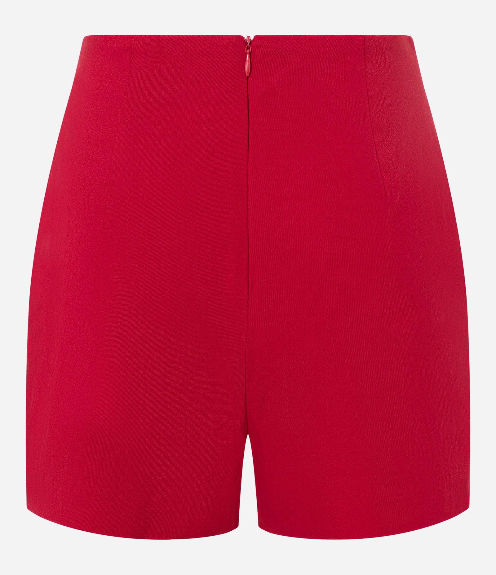 Short Saia em Bengaline com Recorte Frontal Vermelho 8