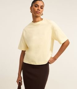 Blusa Oversized Básica em Malhão com Manga Curta