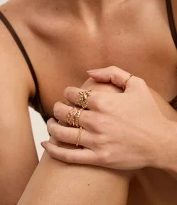 Kit 06 Anéis Delicados e Forma de Caranguejo