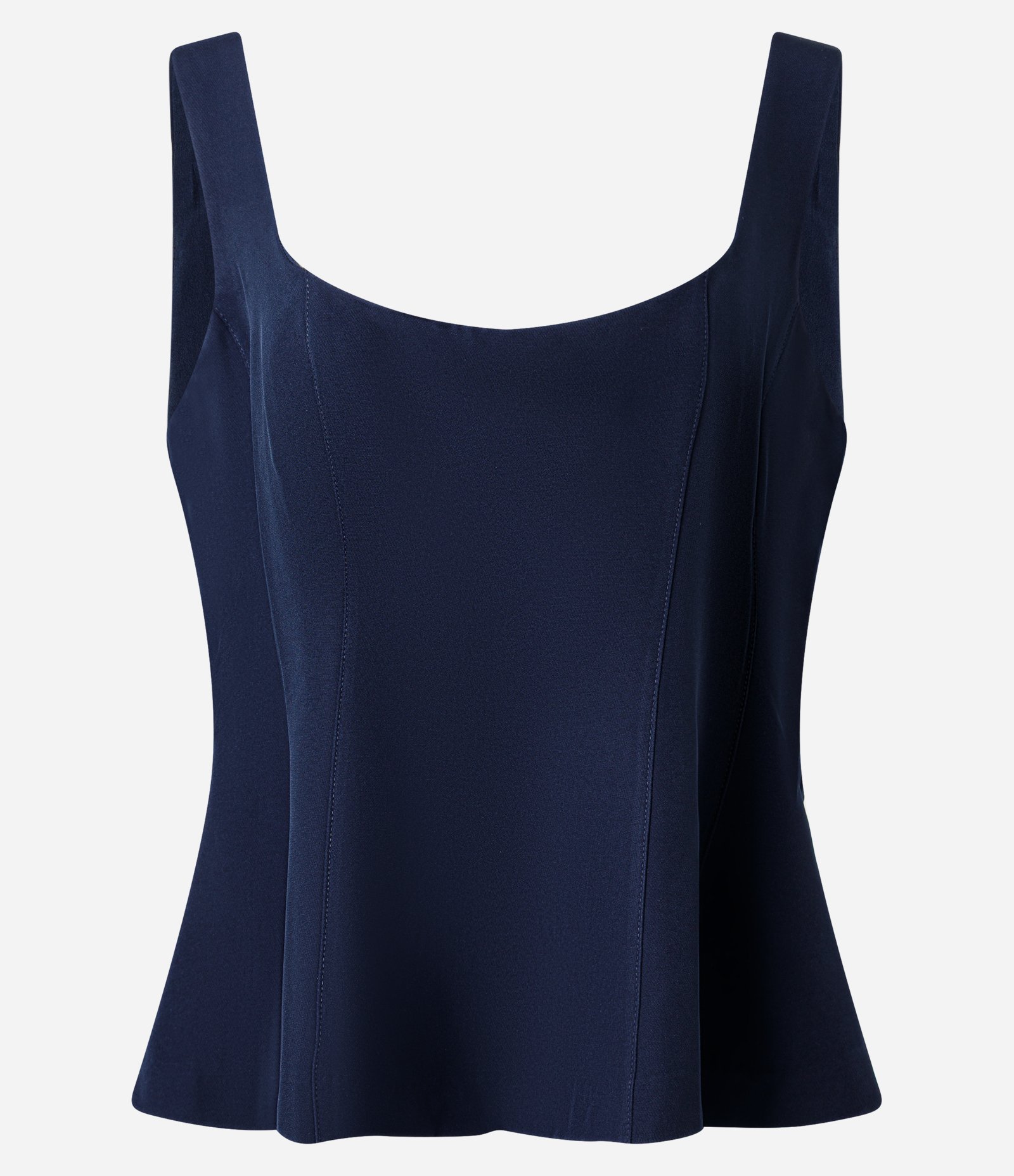 Blusa Alfaiatada com Decote Quadrado e Alça Larga Azul 5