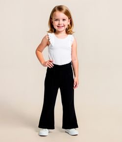 Calça Flare Infantil em Ribana com Recortes - Tam 1 a 6 Anos