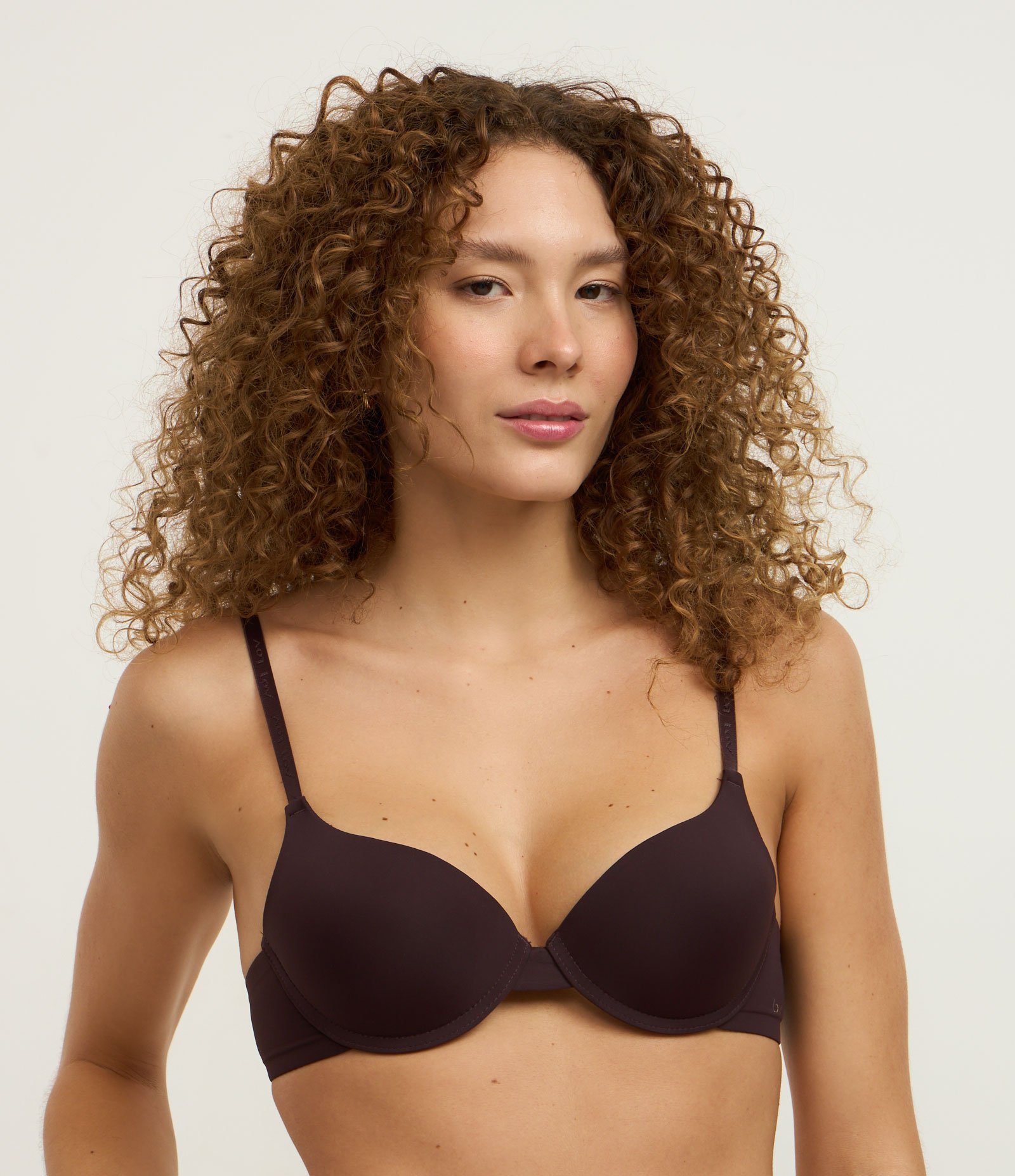 Sutiã Push Up em Microfibra Básico Marrom Escuro 1