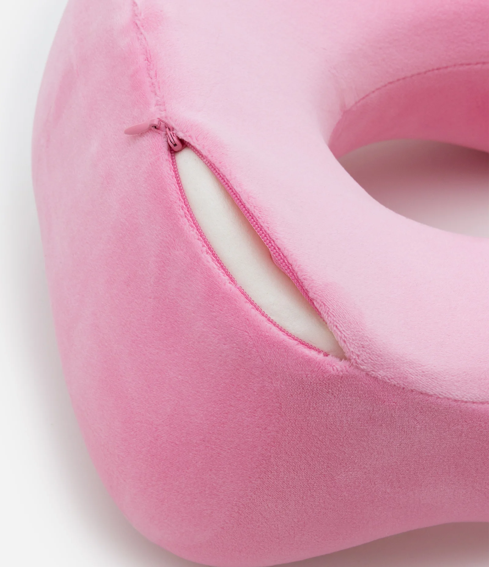 Travesseiro de Viagem em Veludo Rosa 2