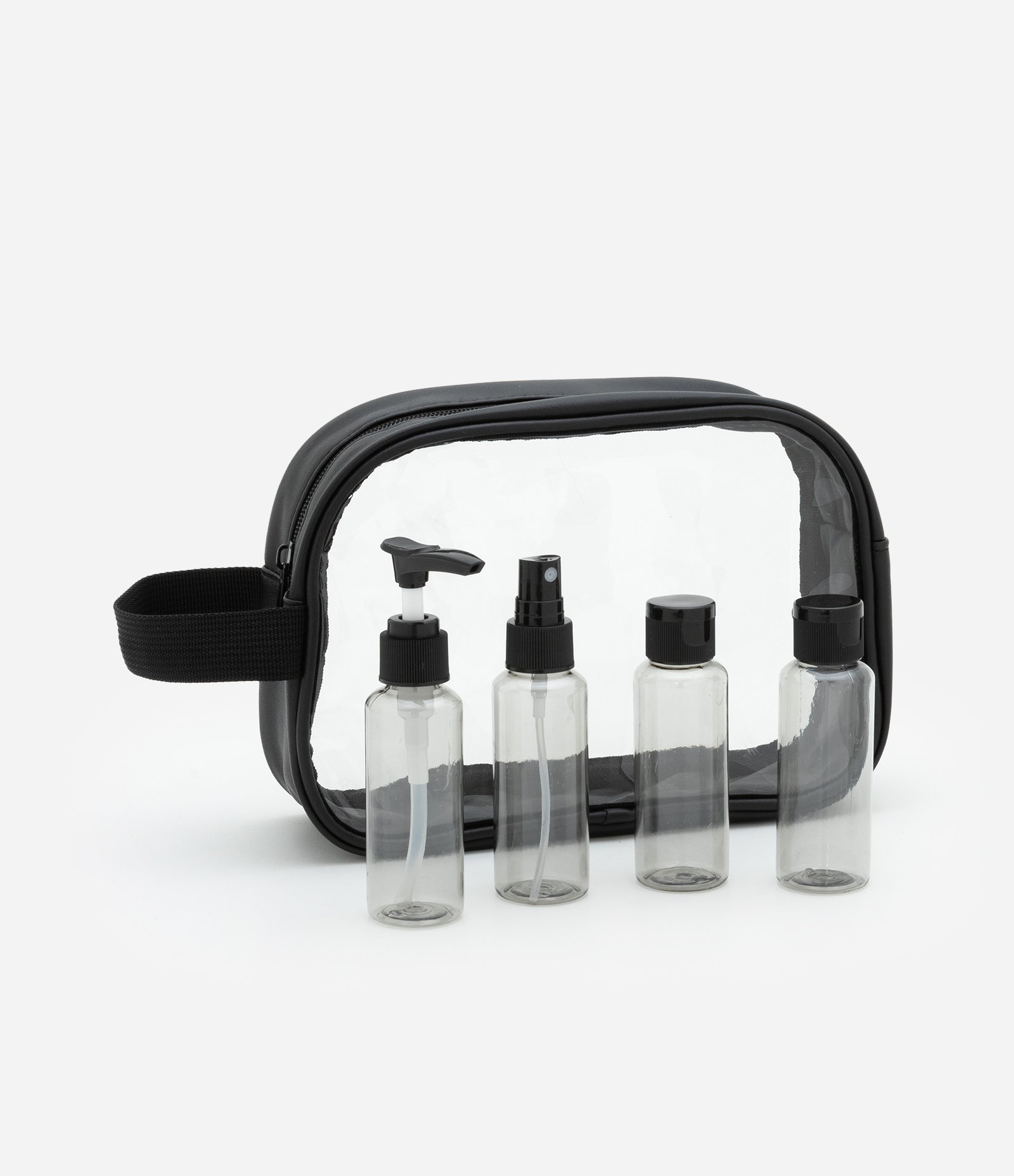Kit Viagem com Nécessaire e Frascos para Produtos Preto 1