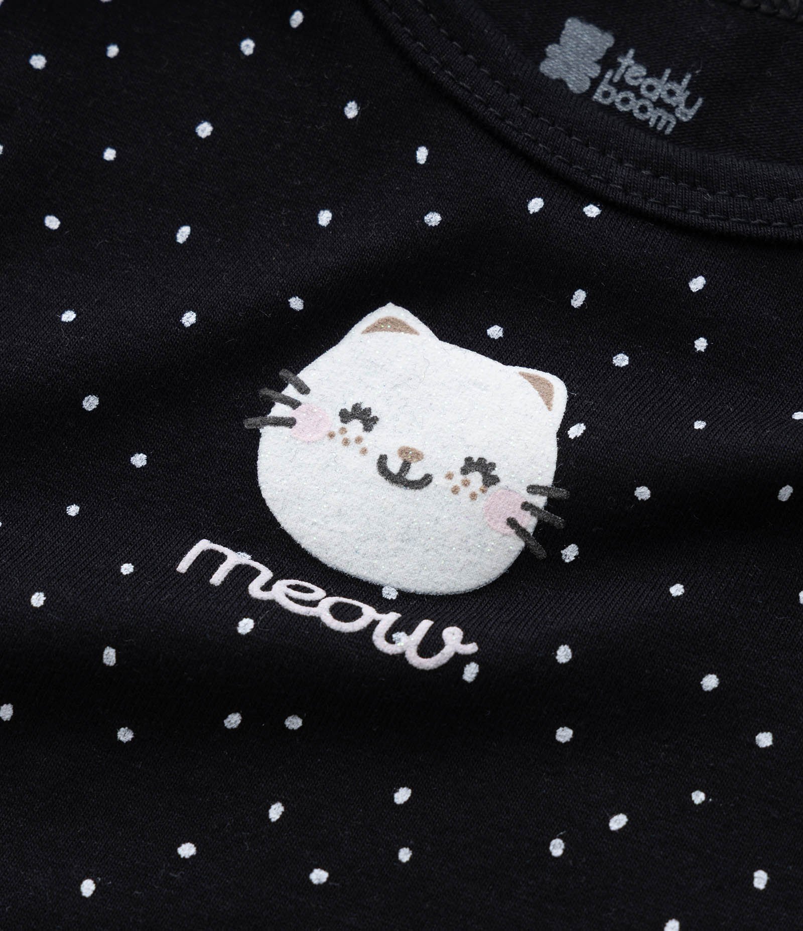 Body Infantil com Estampa Gatinha em Poá - Tam 0 a 24 meses Preto 7