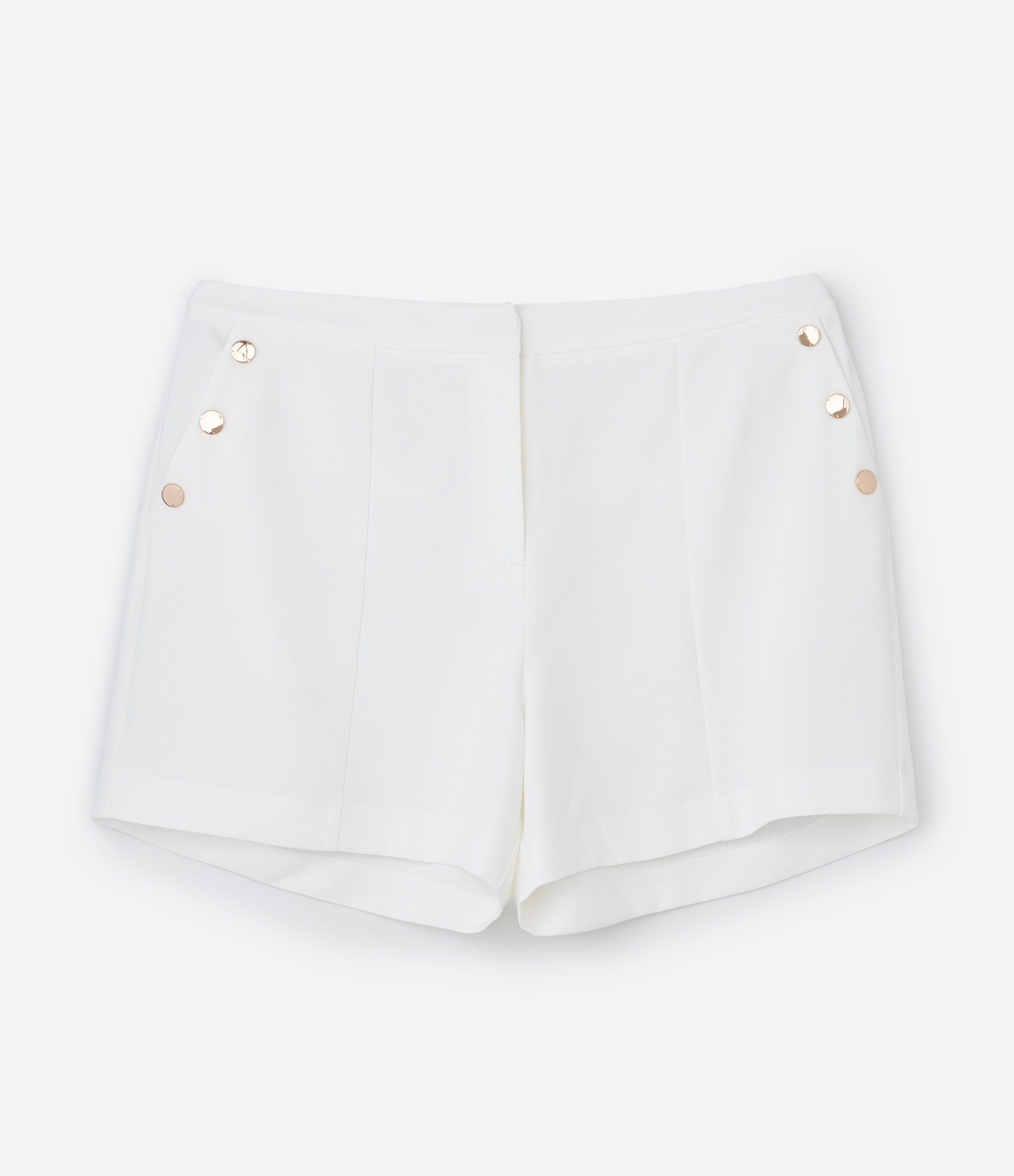 Bermuda em Crepe com Detalhe de Botões nos Bolsos Curve & Plus Size Branco 6