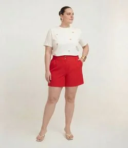 Short Alfaiataria com Elástico e Dois Botões no Cós Curve & Plus Size