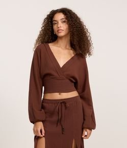 Blusa em Algodão com Manga Morcego