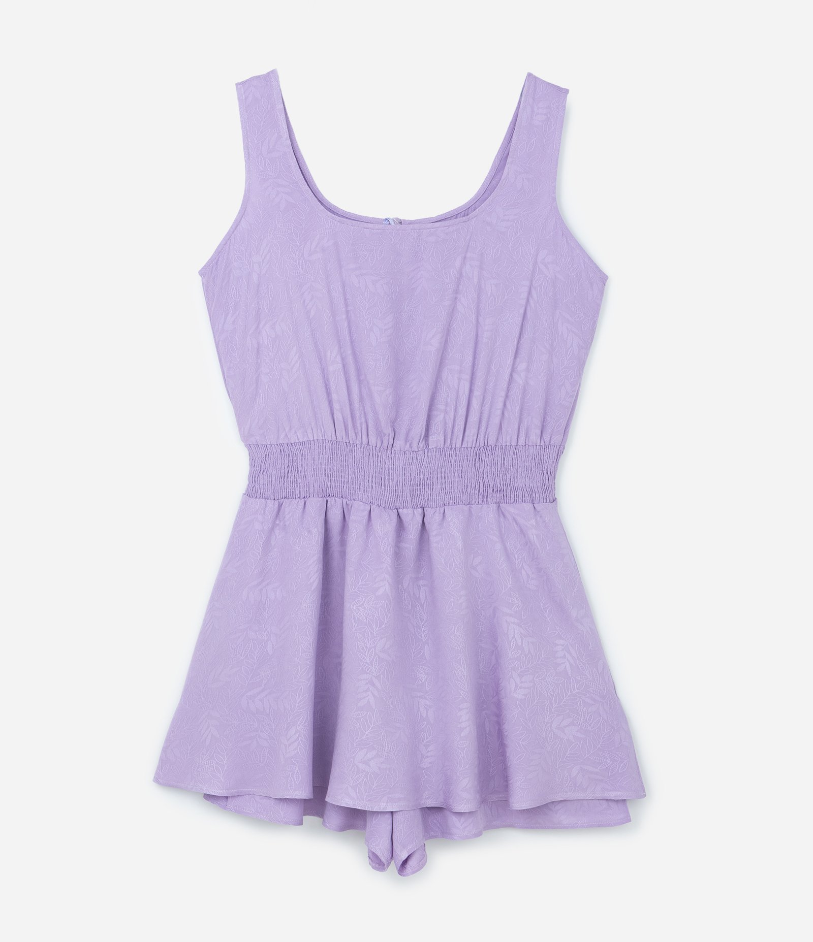 Macaquinho em Viscose com Sobreposição e Textura  Curve & Plus Size Lilás 4