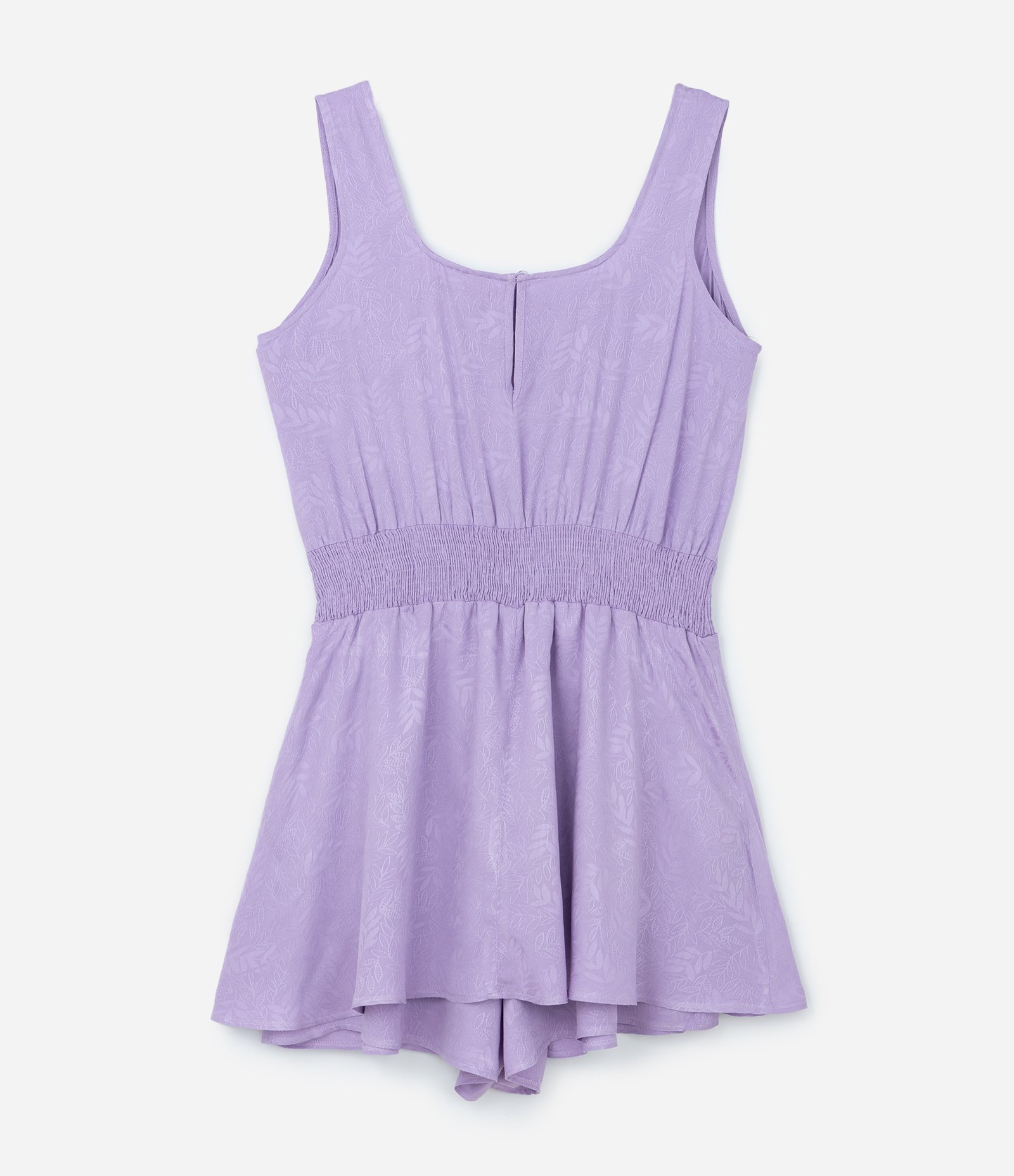 Macaquinho em Viscose com Sobreposição e Textura  Curve & Plus Size Lilás 5