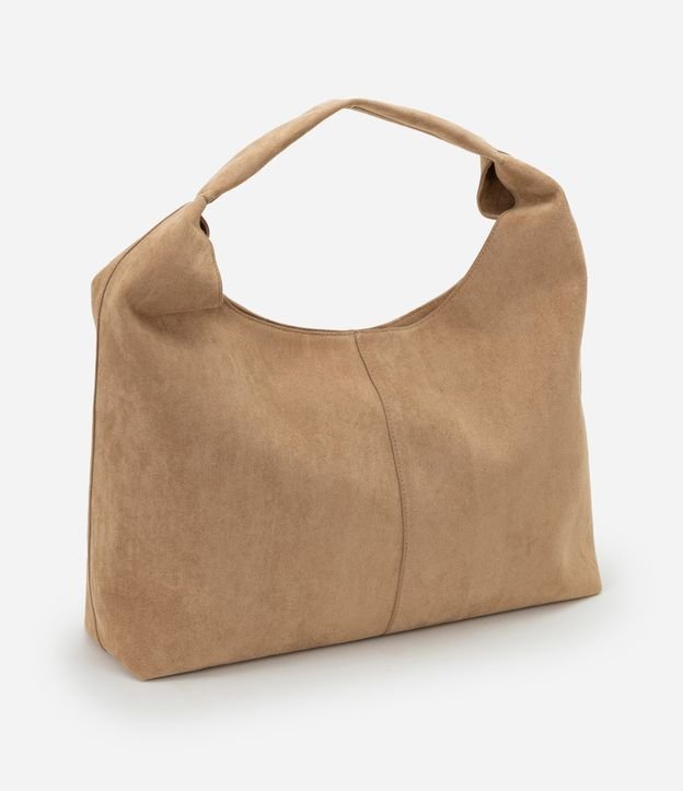 Bolsa Hobo Grande em Suede e Alça de Ombro
