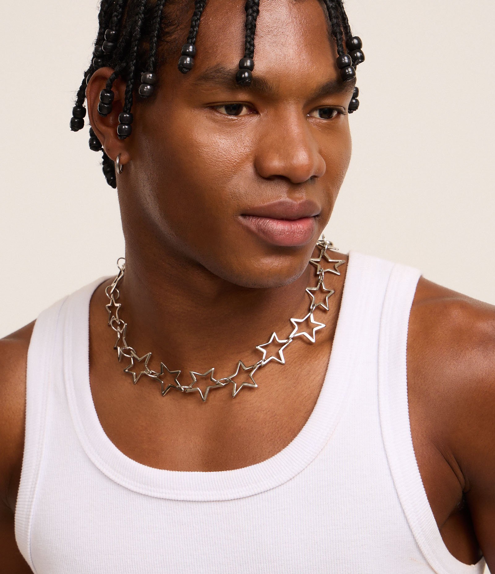 Colar em Metal de Estrelas com Mosquetão Prata 3