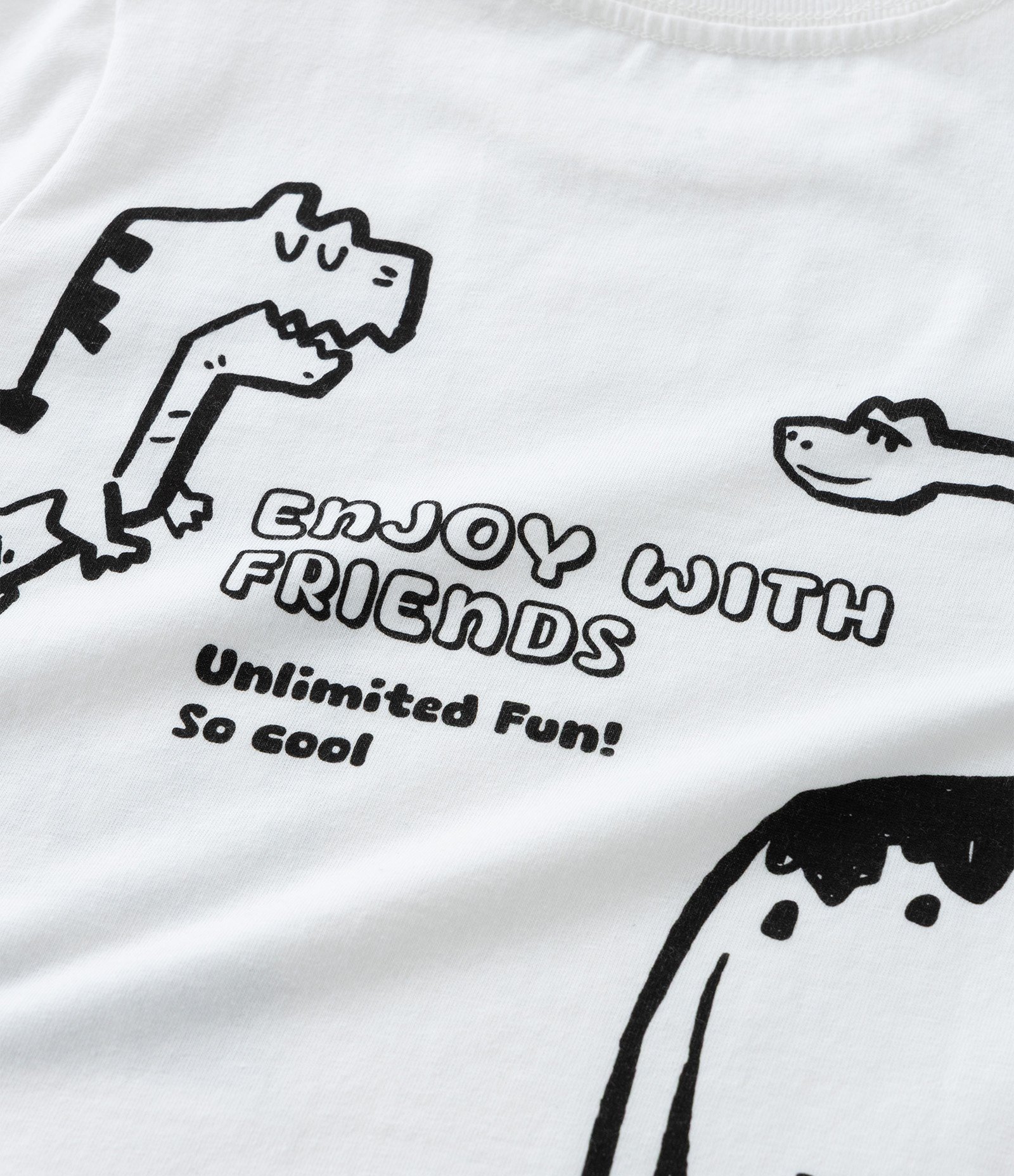 Camiseta Infantil com Estampa Frente e Costas Dinos - Tam 1 a 6 Anos Branco 6