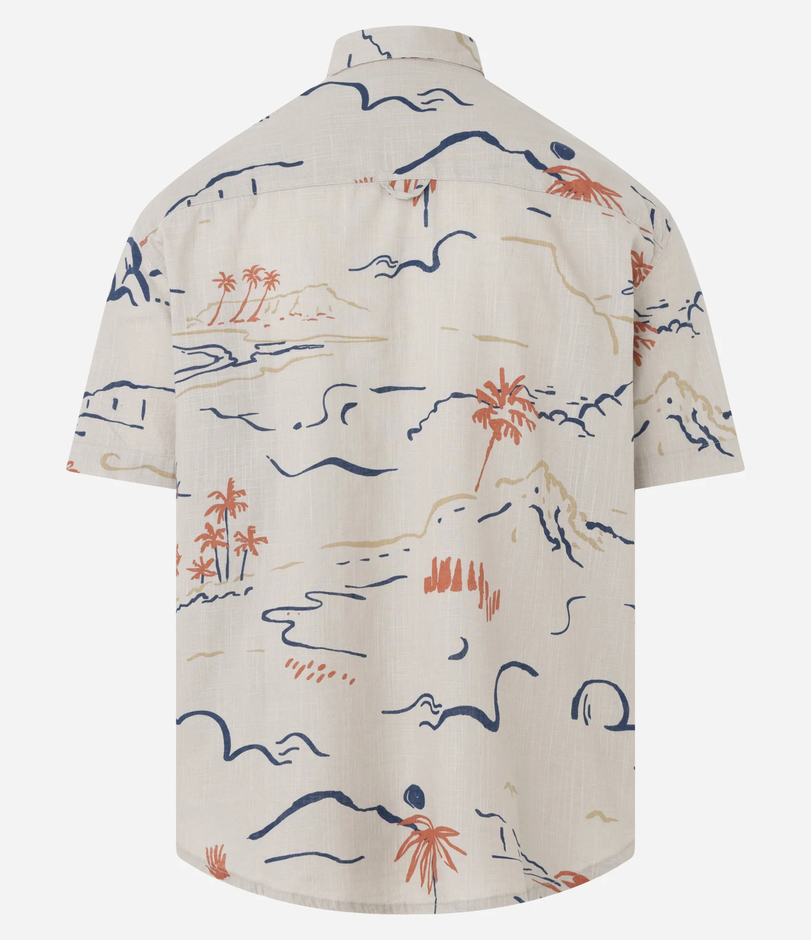 Camisa Relaxed em Algodão  Tecido Diferenciado com Estampa Fil a Fil Abstrata Palmeira Bege 2