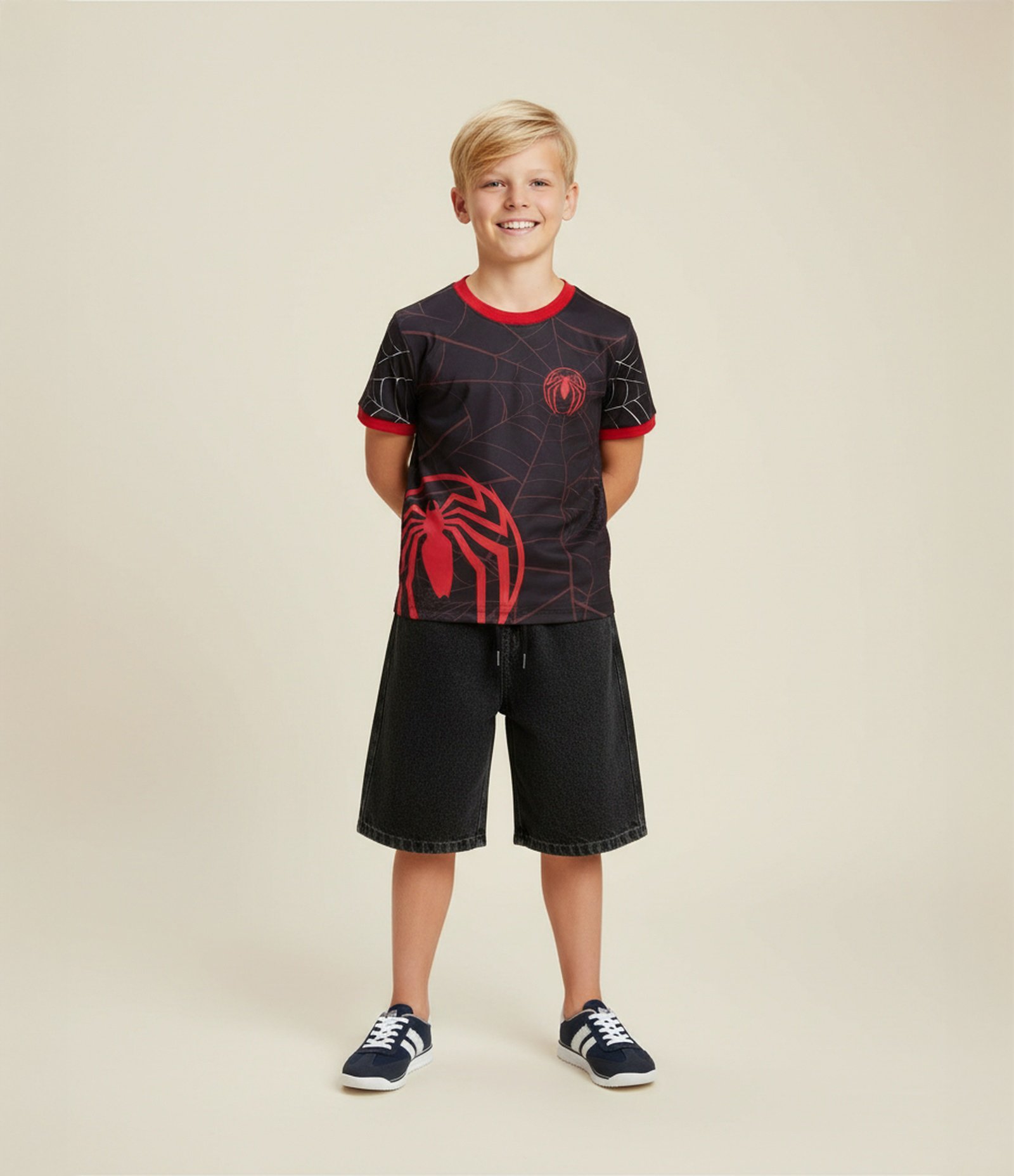 Camiseta Esportiva Infantil com Estampa Homem-Aranha - Tam 4 a 10 Anos Preto 1