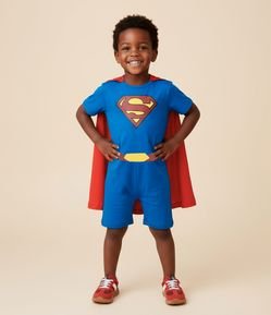Macacão Infantil com Estampa Super-Homem com Capa - Tam 3 a 8 Anos