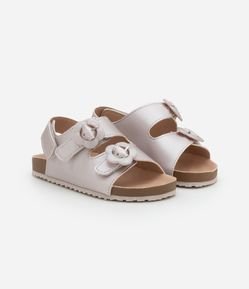 Sandália em PU Infantil com Fivela Florzinha - Tam 20 a 27