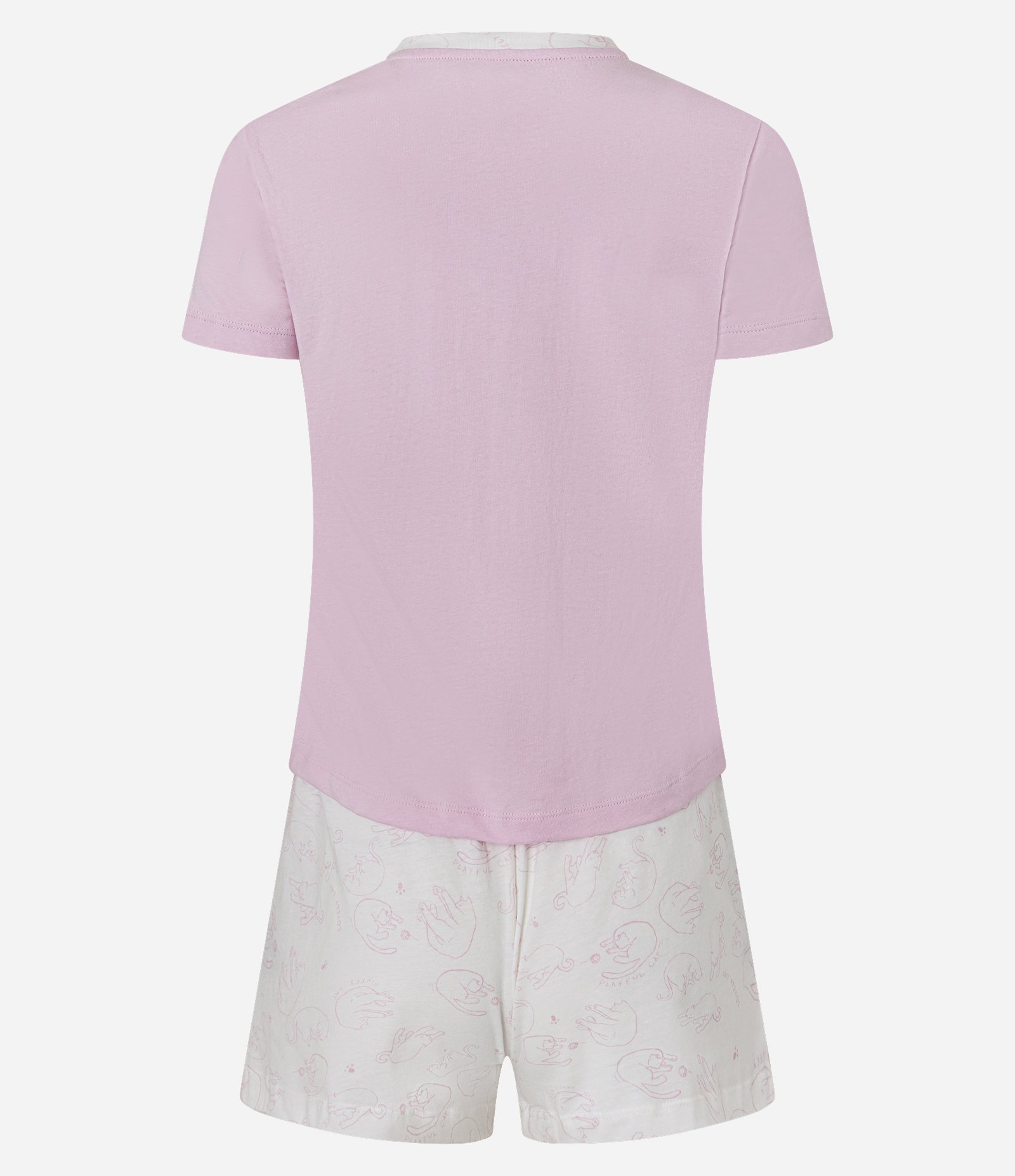 Pijama Short Doll em Algodão com Estampa Lovely e Gatinhos Rosa 5