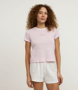 Pijama Short Doll em Algodão com Estampa Lovely e Gatinhos