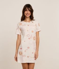 Camisola Curta em Algodão com Estampa de Estrelas