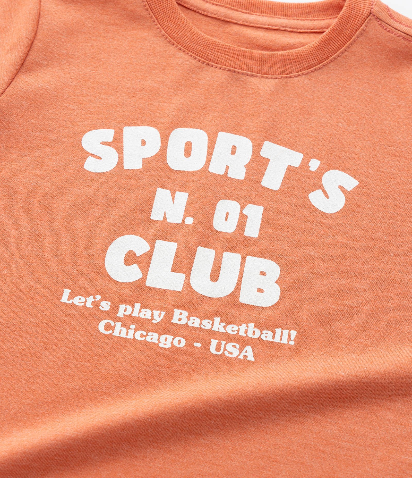 Camiseta Infantil com Lettering Sports Club - Tam 1 a 6 Anos Laranja 4