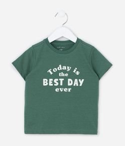 Camiseta Infantil com Lettering Best Day Ever - Tam 1 a 6 Anos