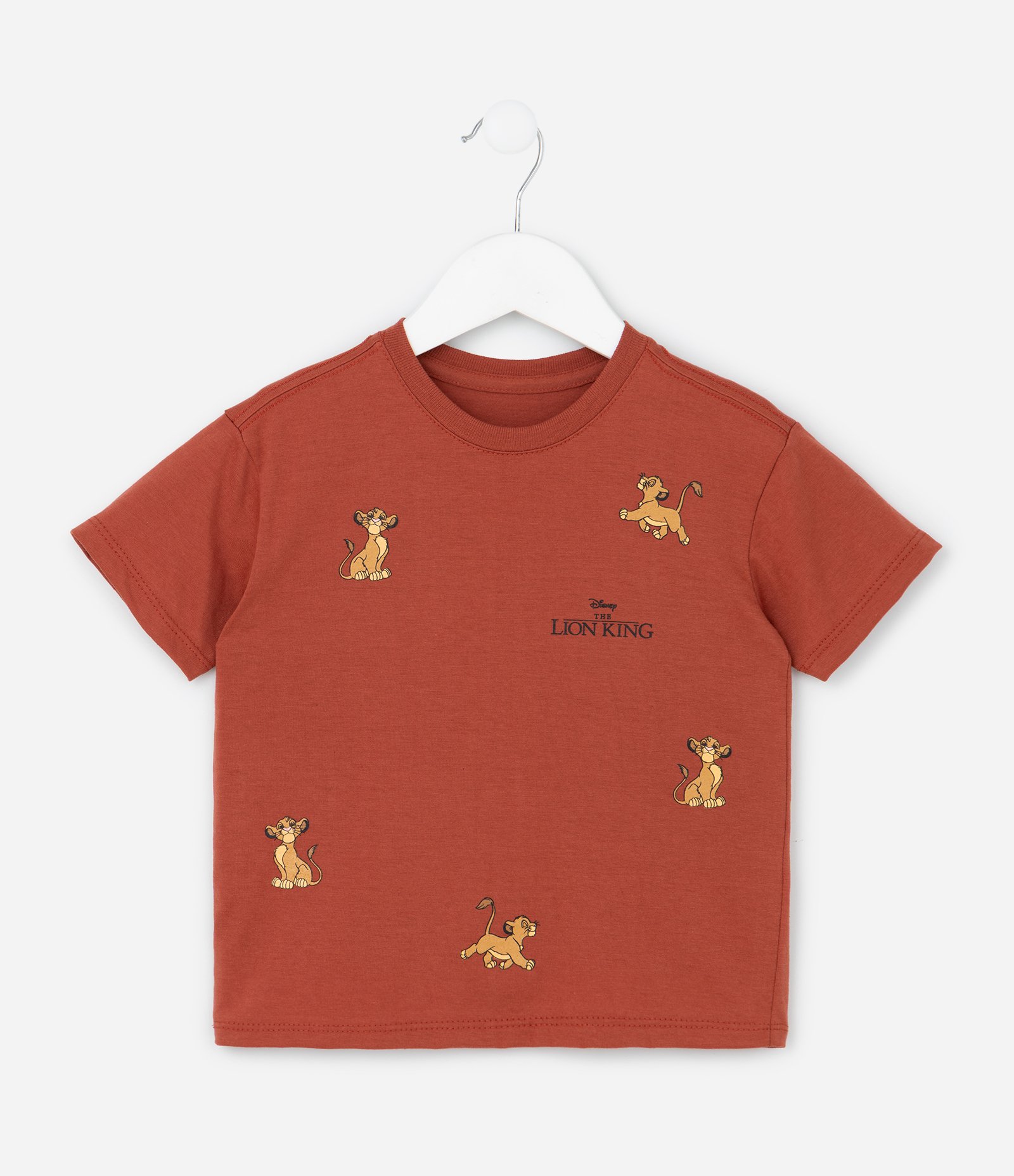 Camiseta Relaxed Infantil Estampa Rei Leão - Tam 2 a 6 Anos Marrom 2